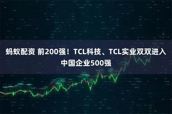 蚂蚁配资 前200强！TCL科技、TCL实业双双进入中国企业500强